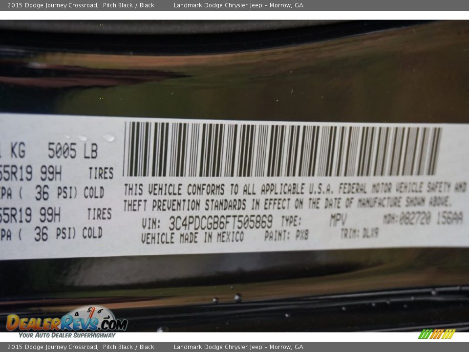 2015 Dodge Journey Crossroad Pitch Black / Black Photo #9