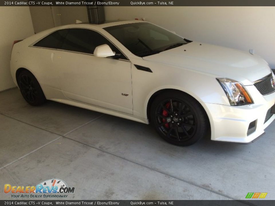 2014 Cadillac CTS -V Coupe White Diamond Tricoat / Ebony/Ebony Photo #3