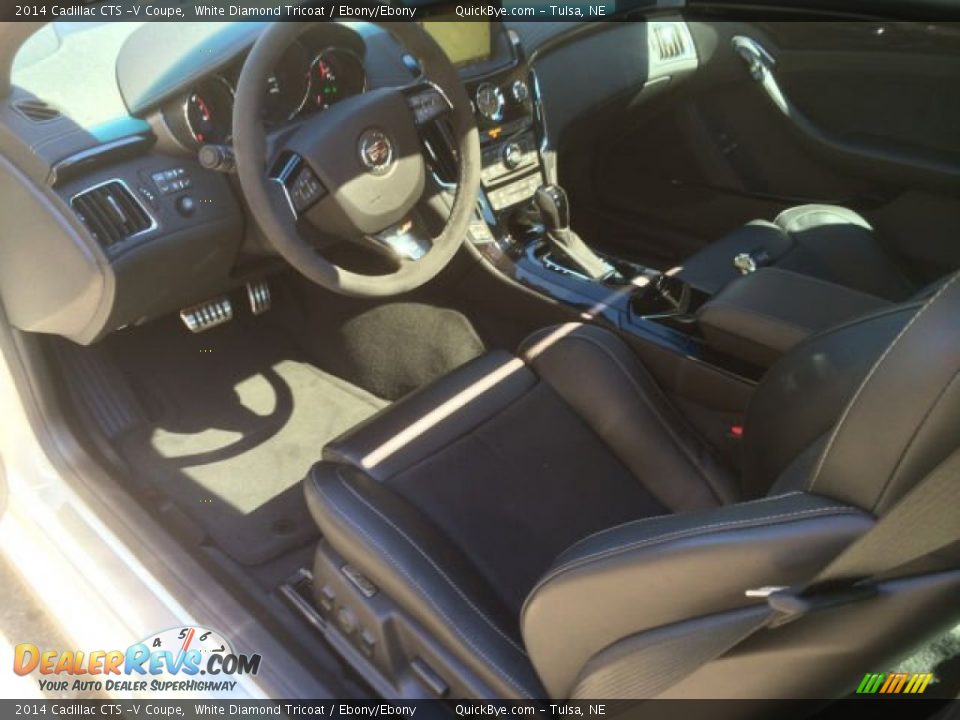 2014 Cadillac CTS -V Coupe White Diamond Tricoat / Ebony/Ebony Photo #8