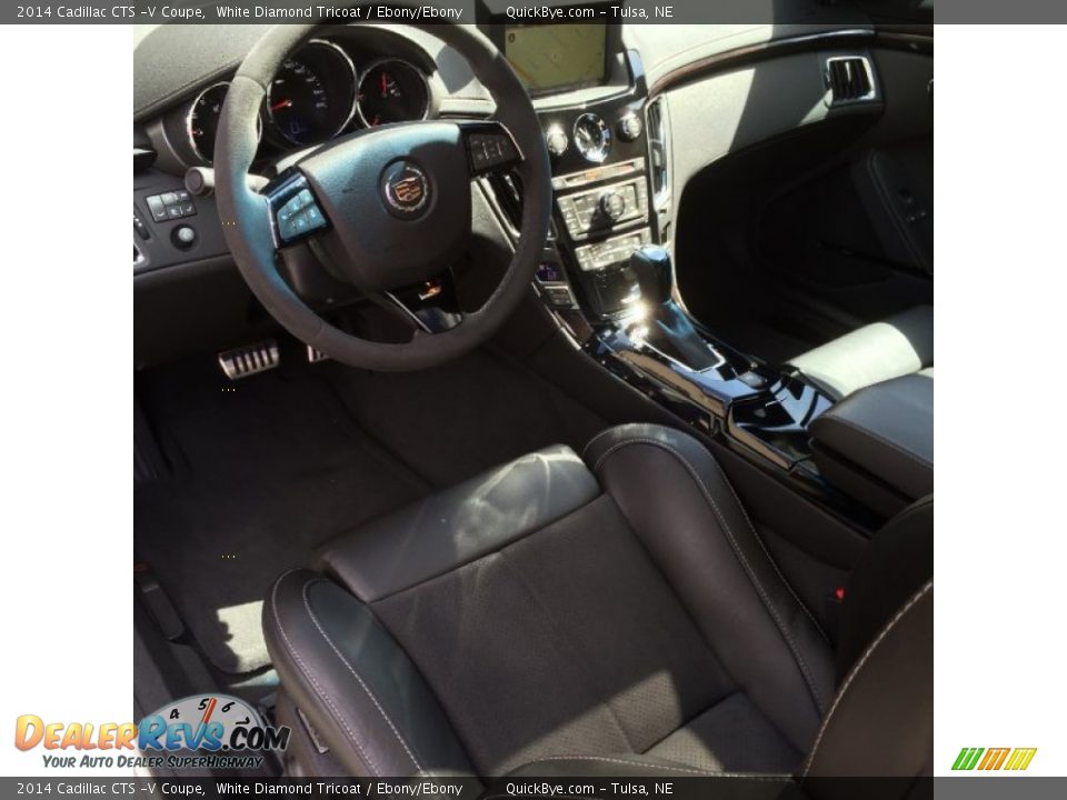 2014 Cadillac CTS -V Coupe White Diamond Tricoat / Ebony/Ebony Photo #9