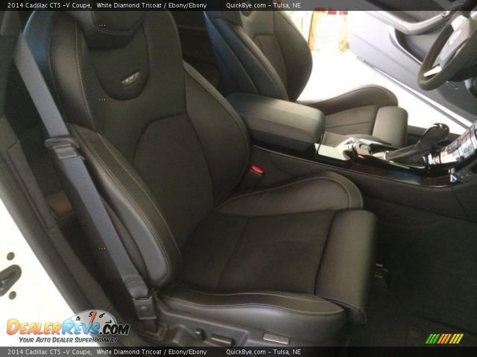 2014 Cadillac CTS -V Coupe White Diamond Tricoat / Ebony/Ebony Photo #12