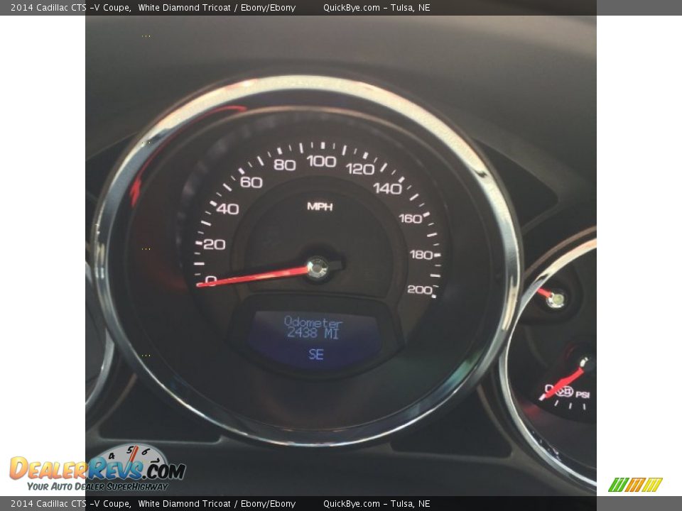 2014 Cadillac CTS -V Coupe White Diamond Tricoat / Ebony/Ebony Photo #13