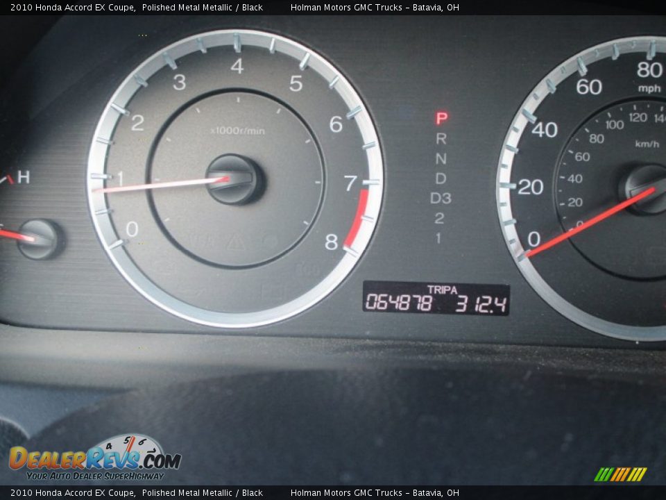 2010 Honda Accord EX Coupe Polished Metal Metallic / Black Photo #14