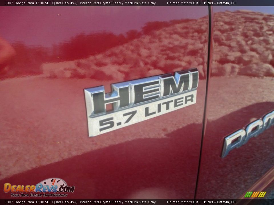 2007 Dodge Ram 1500 SLT Quad Cab 4x4 Inferno Red Crystal Pearl / Medium Slate Gray Photo #4