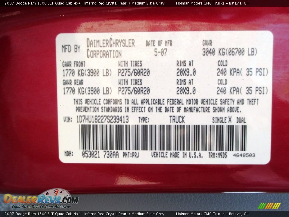 2007 Dodge Ram 1500 SLT Quad Cab 4x4 Inferno Red Crystal Pearl / Medium Slate Gray Photo #5