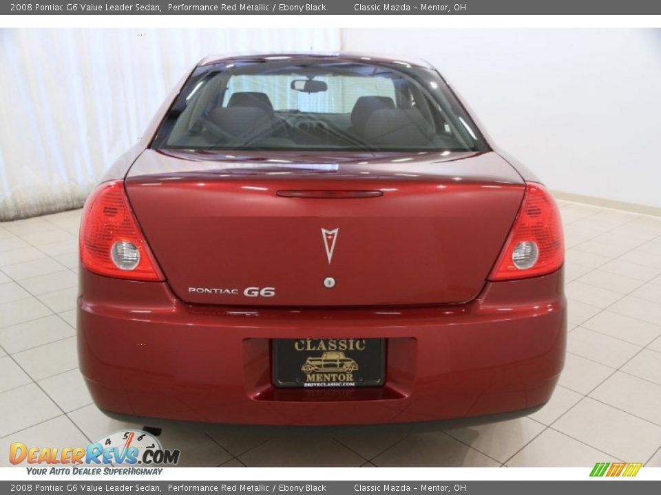 2008 Pontiac G6 Value Leader Sedan Performance Red Metallic / Ebony Black Photo #12