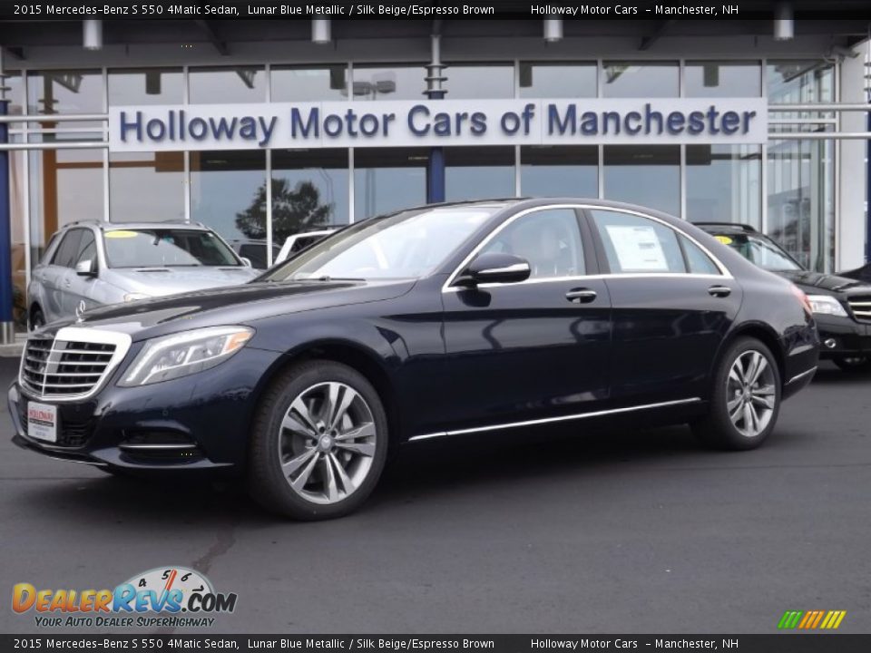 2015 Mercedes-Benz S 550 4Matic Sedan Lunar Blue Metallic / Silk Beige/Espresso Brown Photo #1