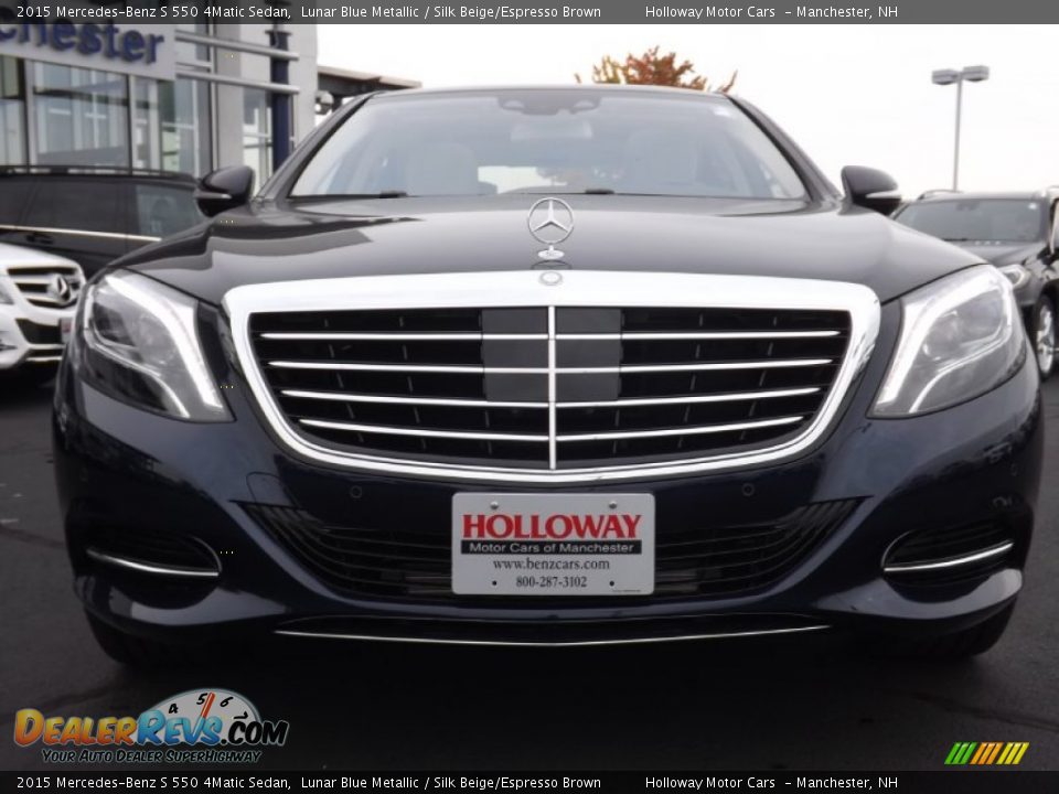 2015 Mercedes-Benz S 550 4Matic Sedan Lunar Blue Metallic / Silk Beige/Espresso Brown Photo #2
