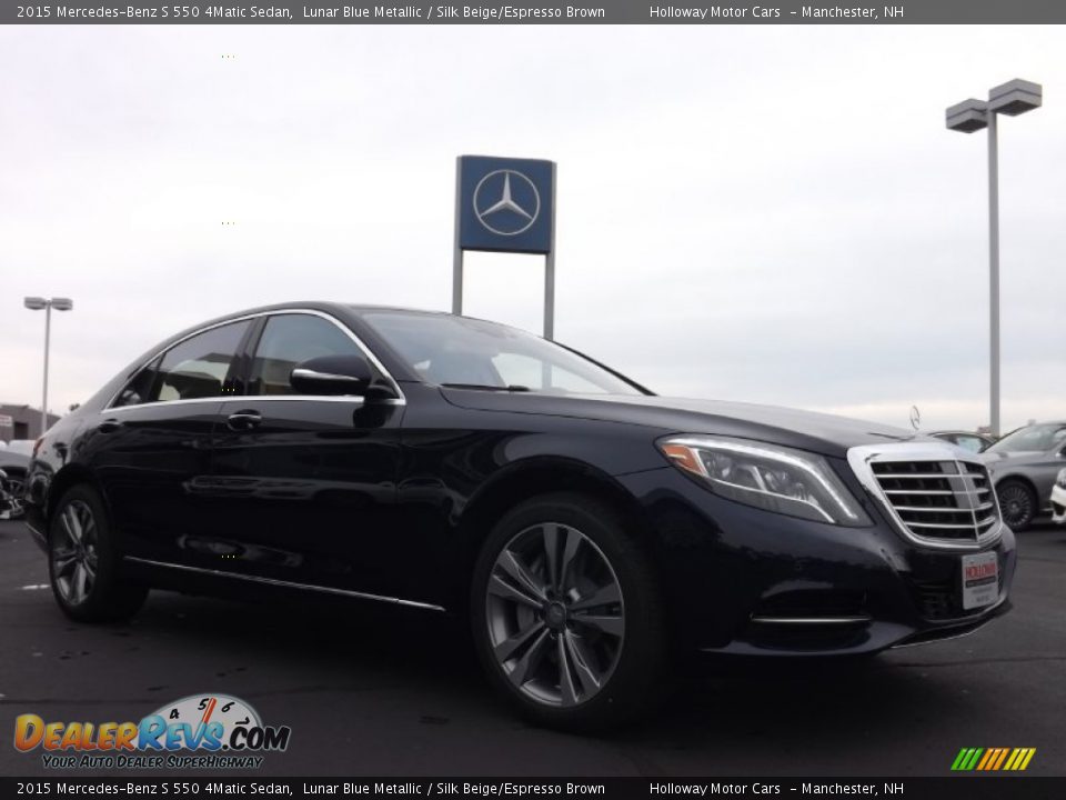 2015 Mercedes-Benz S 550 4Matic Sedan Lunar Blue Metallic / Silk Beige/Espresso Brown Photo #3