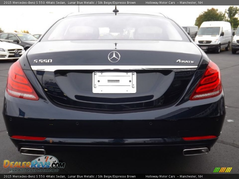 2015 Mercedes-Benz S 550 4Matic Sedan Lunar Blue Metallic / Silk Beige/Espresso Brown Photo #4