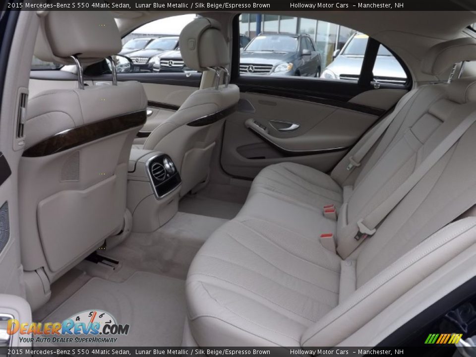 2015 Mercedes-Benz S 550 4Matic Sedan Lunar Blue Metallic / Silk Beige/Espresso Brown Photo #6