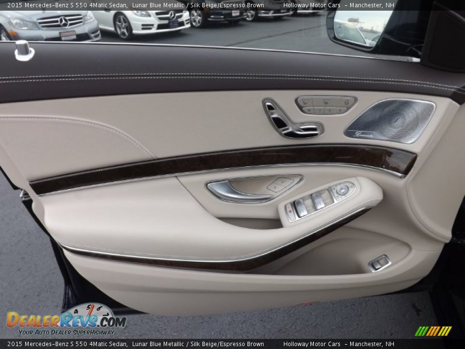 2015 Mercedes-Benz S 550 4Matic Sedan Lunar Blue Metallic / Silk Beige/Espresso Brown Photo #10