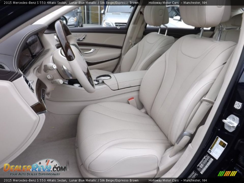 2015 Mercedes-Benz S 550 4Matic Sedan Lunar Blue Metallic / Silk Beige/Espresso Brown Photo #11