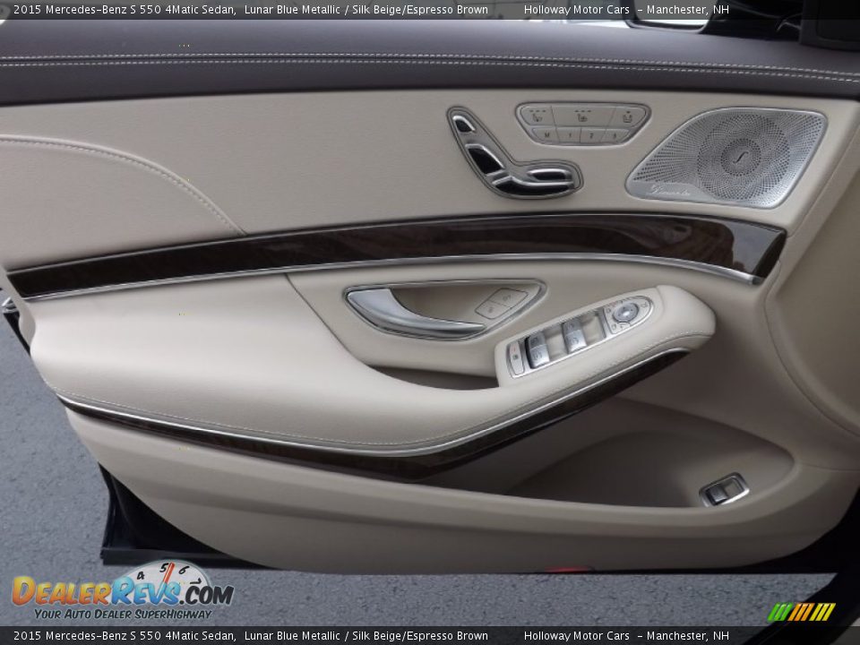 2015 Mercedes-Benz S 550 4Matic Sedan Lunar Blue Metallic / Silk Beige/Espresso Brown Photo #16