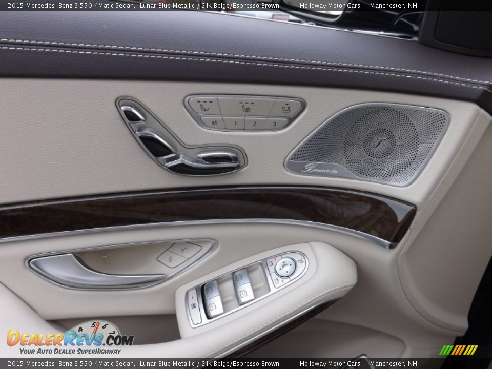 2015 Mercedes-Benz S 550 4Matic Sedan Lunar Blue Metallic / Silk Beige/Espresso Brown Photo #17