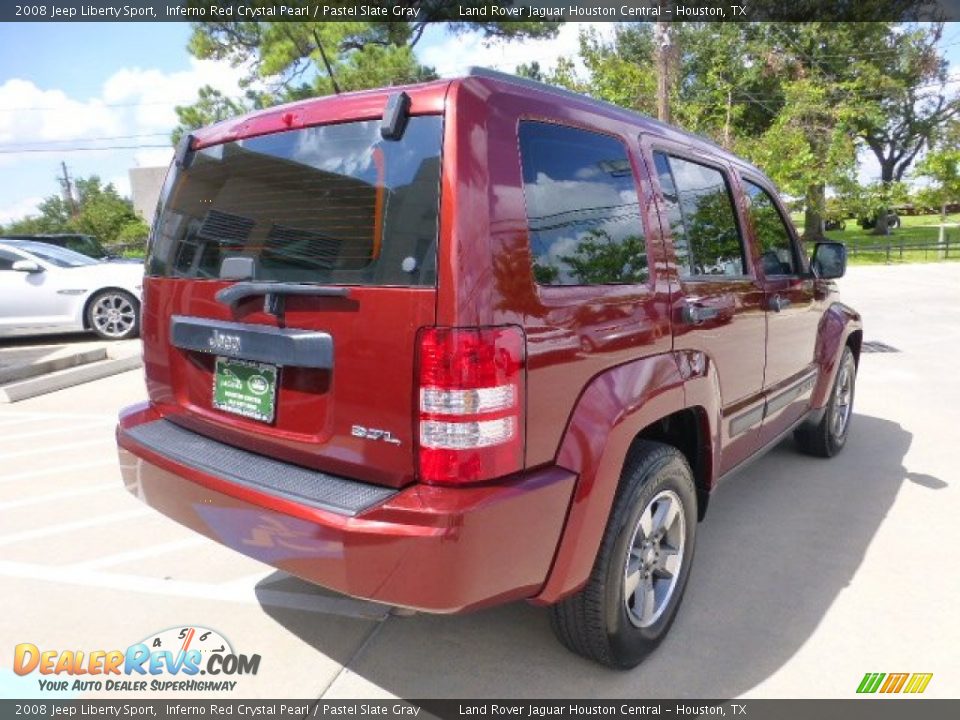 2008 Jeep Liberty Sport Inferno Red Crystal Pearl / Pastel Slate Gray Photo #10