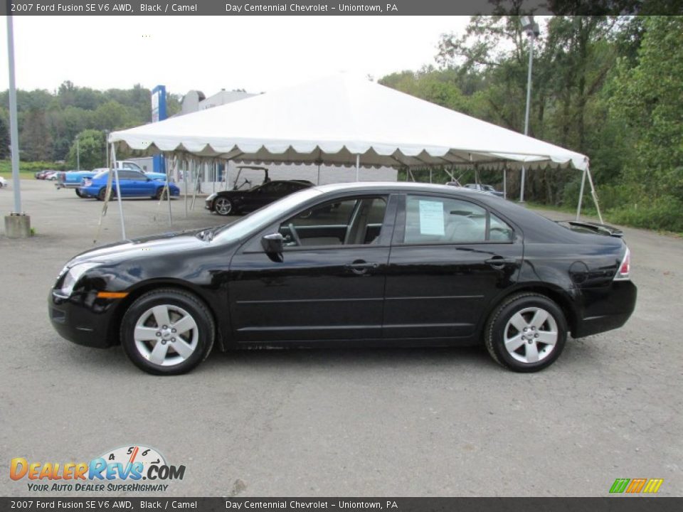 2007 Ford Fusion SE V6 AWD Black / Camel Photo #2