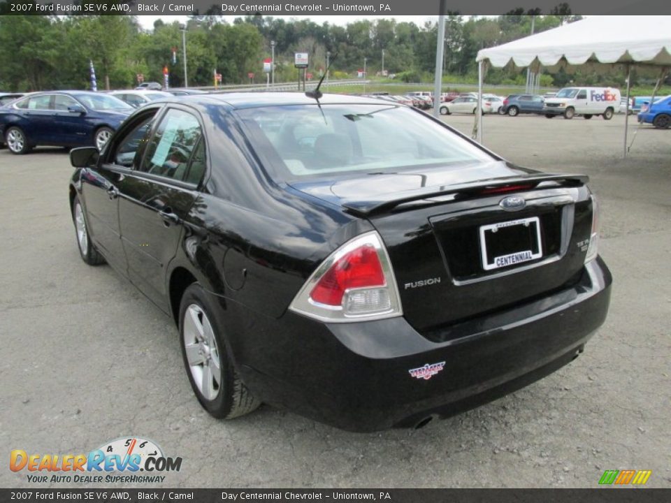 2007 Ford Fusion SE V6 AWD Black / Camel Photo #4