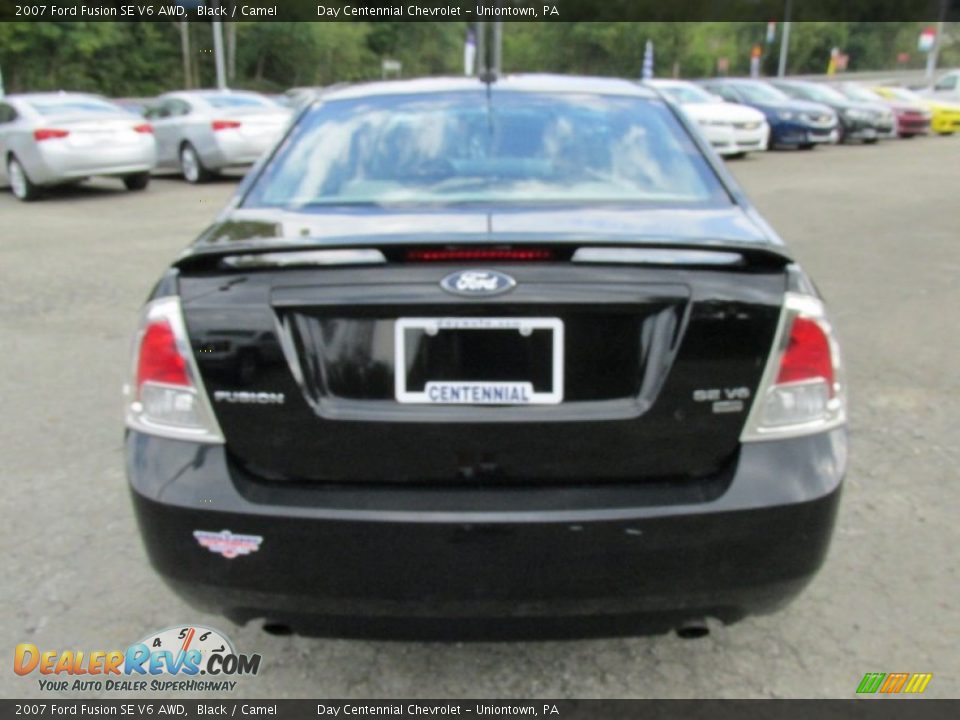 2007 Ford Fusion SE V6 AWD Black / Camel Photo #5