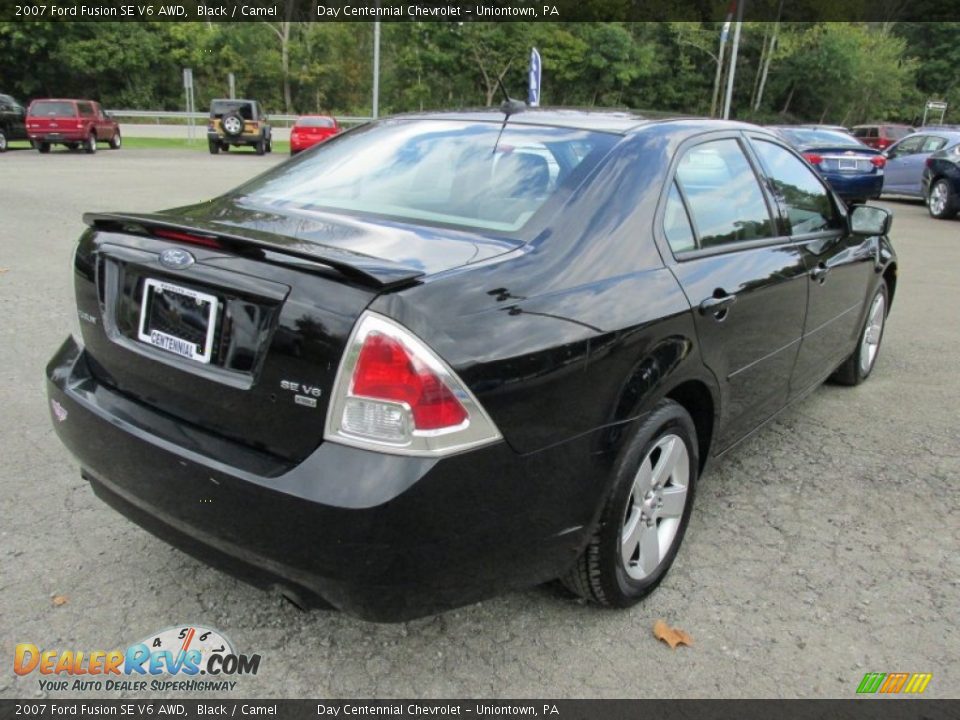 2007 Ford Fusion SE V6 AWD Black / Camel Photo #7