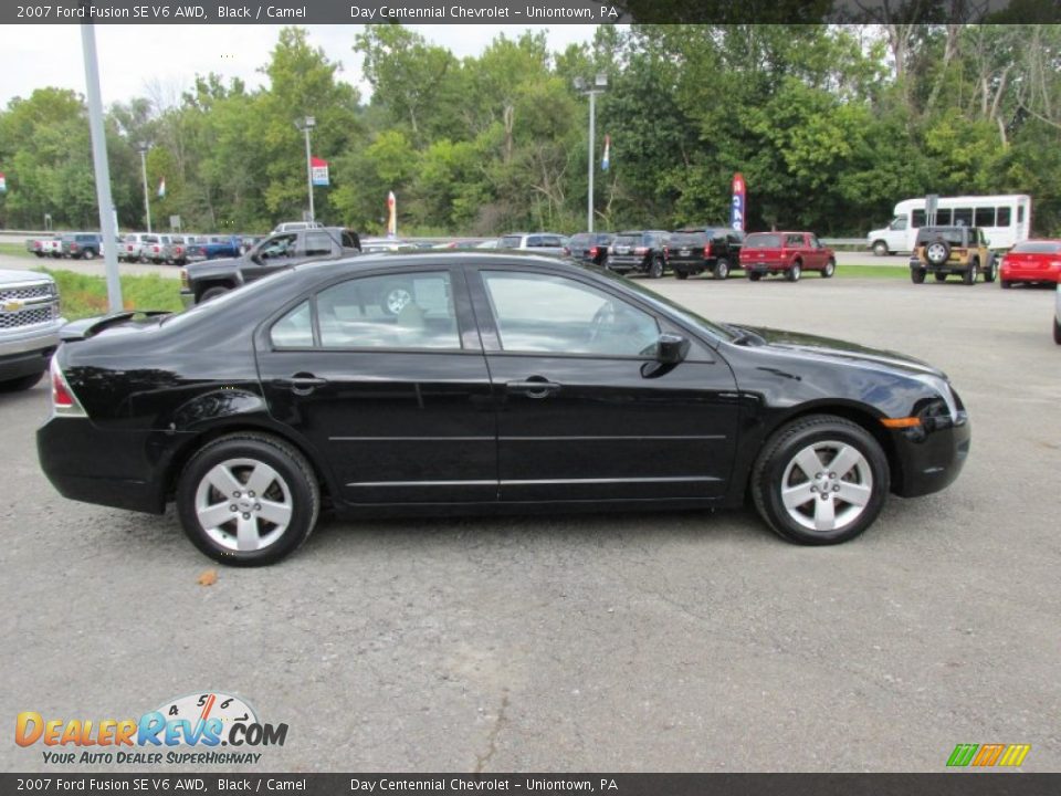 2007 Ford Fusion SE V6 AWD Black / Camel Photo #9