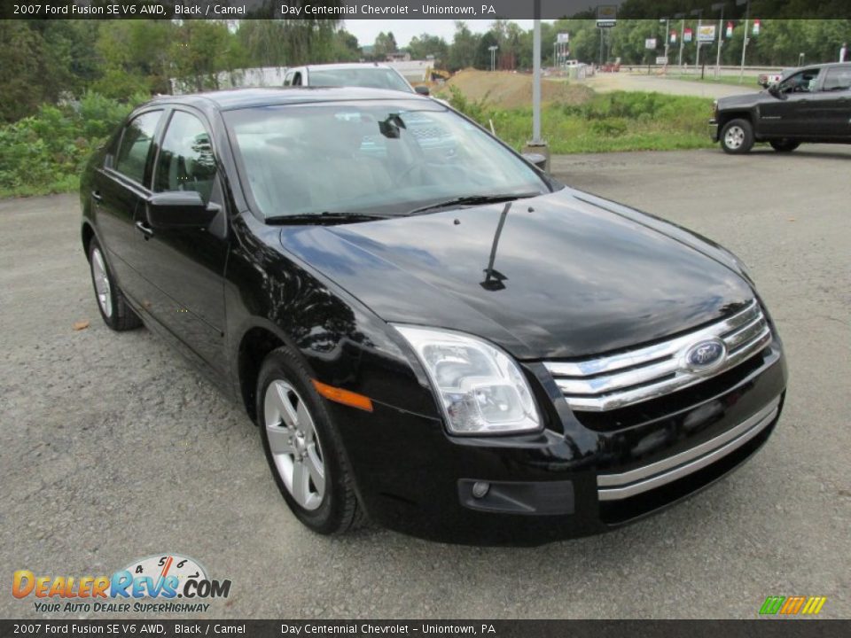 2007 Ford Fusion SE V6 AWD Black / Camel Photo #11