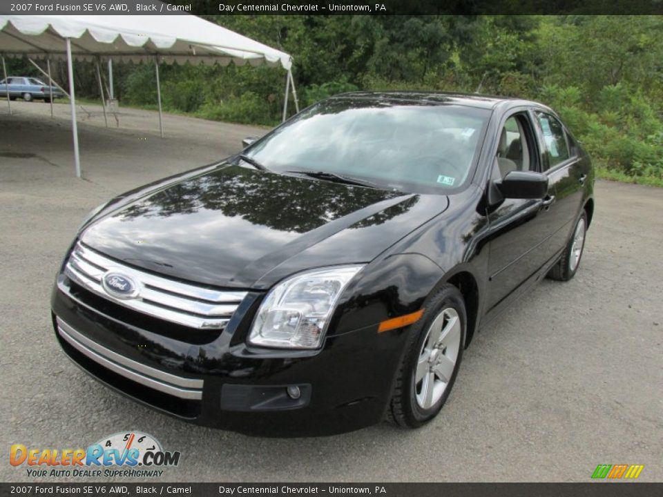 2007 Ford Fusion SE V6 AWD Black / Camel Photo #13