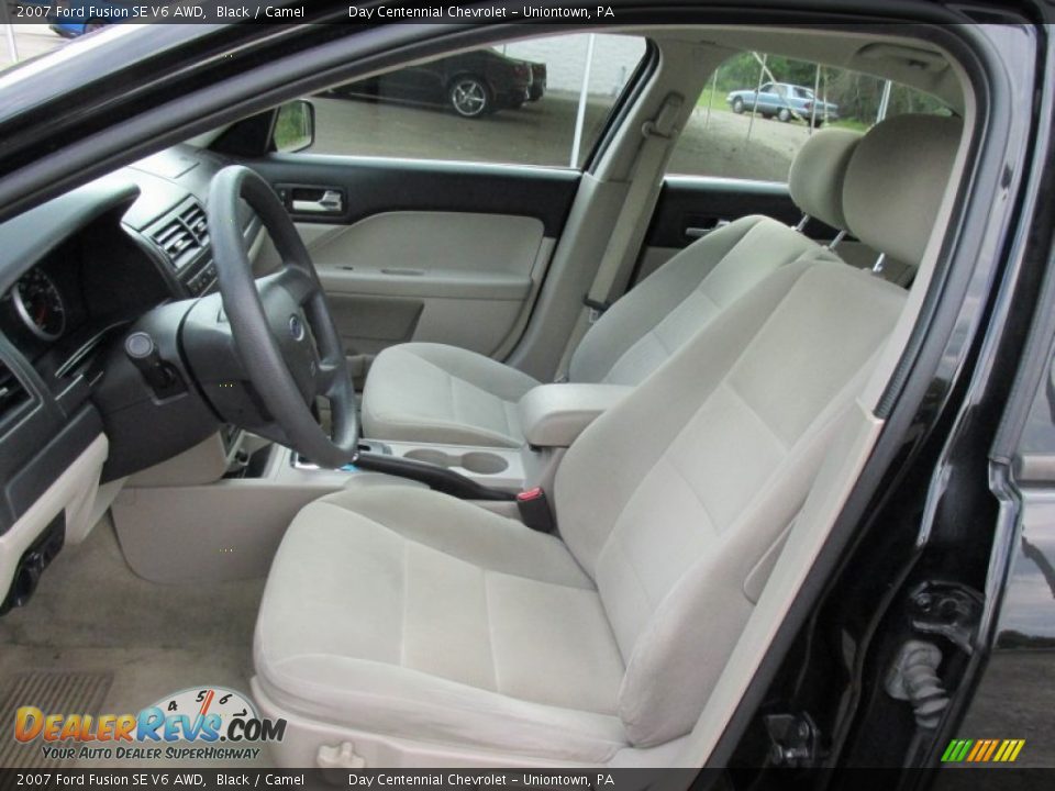 2007 Ford Fusion SE V6 AWD Black / Camel Photo #21