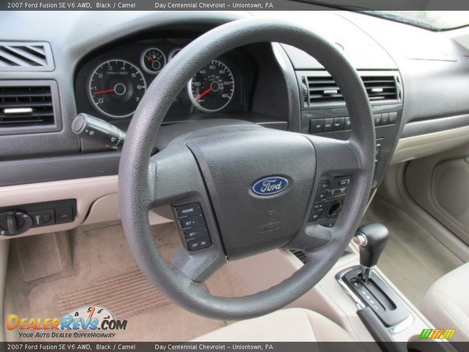 2007 Ford Fusion SE V6 AWD Black / Camel Photo #26