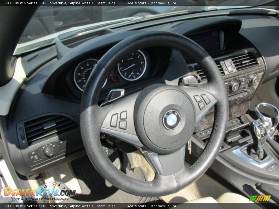 2010 BMW 6 Series 650i Convertible Alpine White / Cream Beige Photo #15