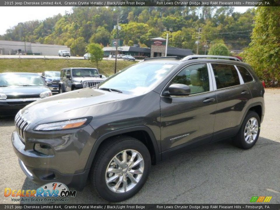 2015 Jeep Cherokee Limited 4x4 Granite Crystal Metallic / Black/Light Frost Beige Photo #1