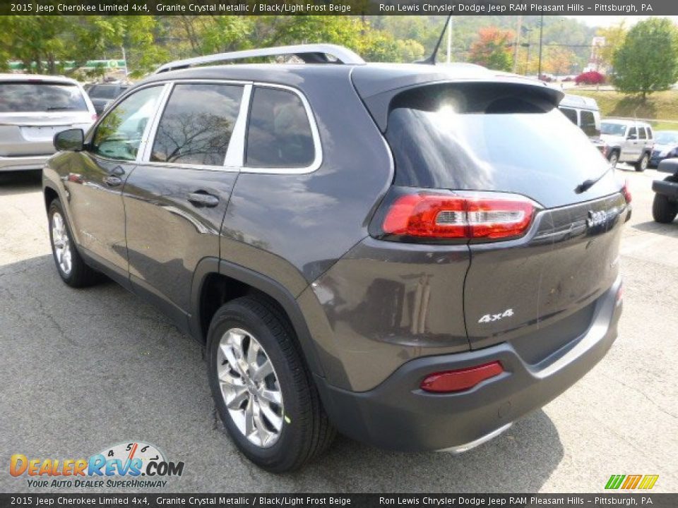 2015 Jeep Cherokee Limited 4x4 Granite Crystal Metallic / Black/Light Frost Beige Photo #3
