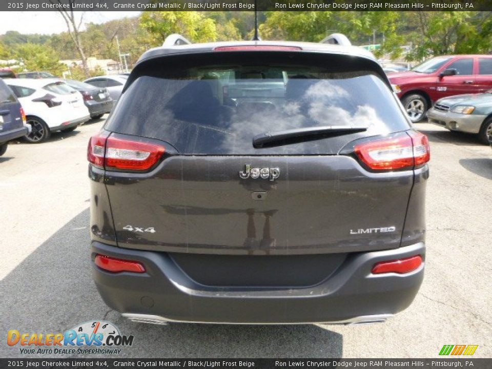 2015 Jeep Cherokee Limited 4x4 Granite Crystal Metallic / Black/Light Frost Beige Photo #4