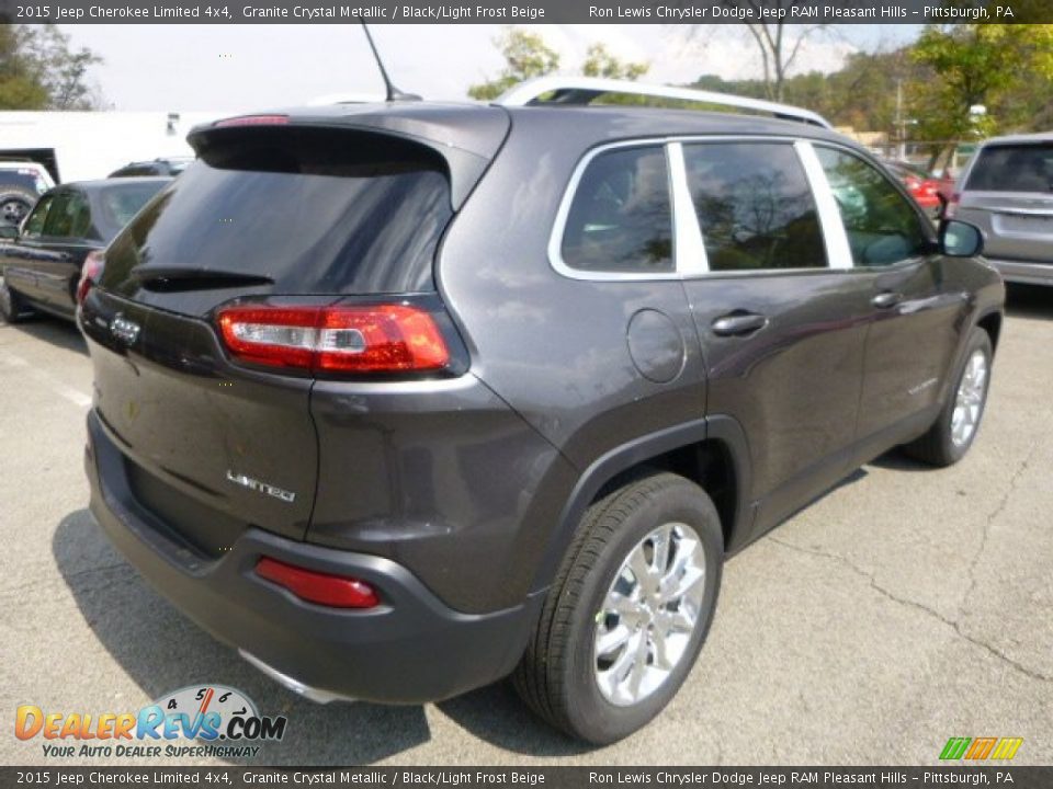 2015 Jeep Cherokee Limited 4x4 Granite Crystal Metallic / Black/Light Frost Beige Photo #5