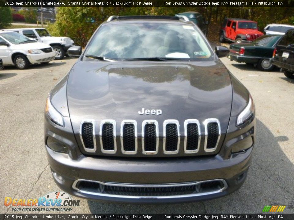2015 Jeep Cherokee Limited 4x4 Granite Crystal Metallic / Black/Light Frost Beige Photo #8