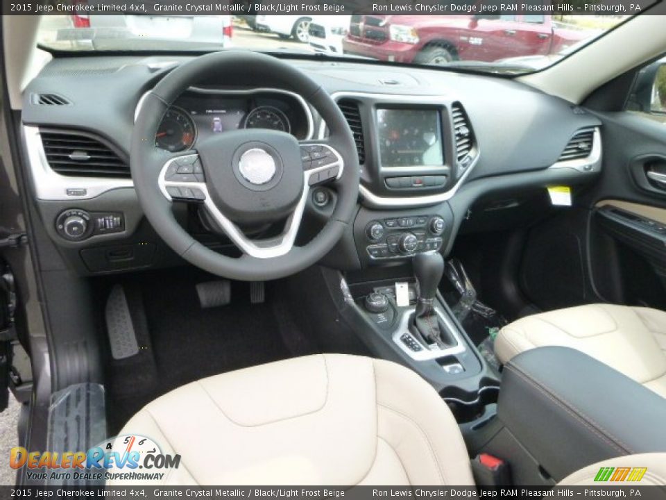 Black/Light Frost Beige Interior - 2015 Jeep Cherokee Limited 4x4 Photo #12