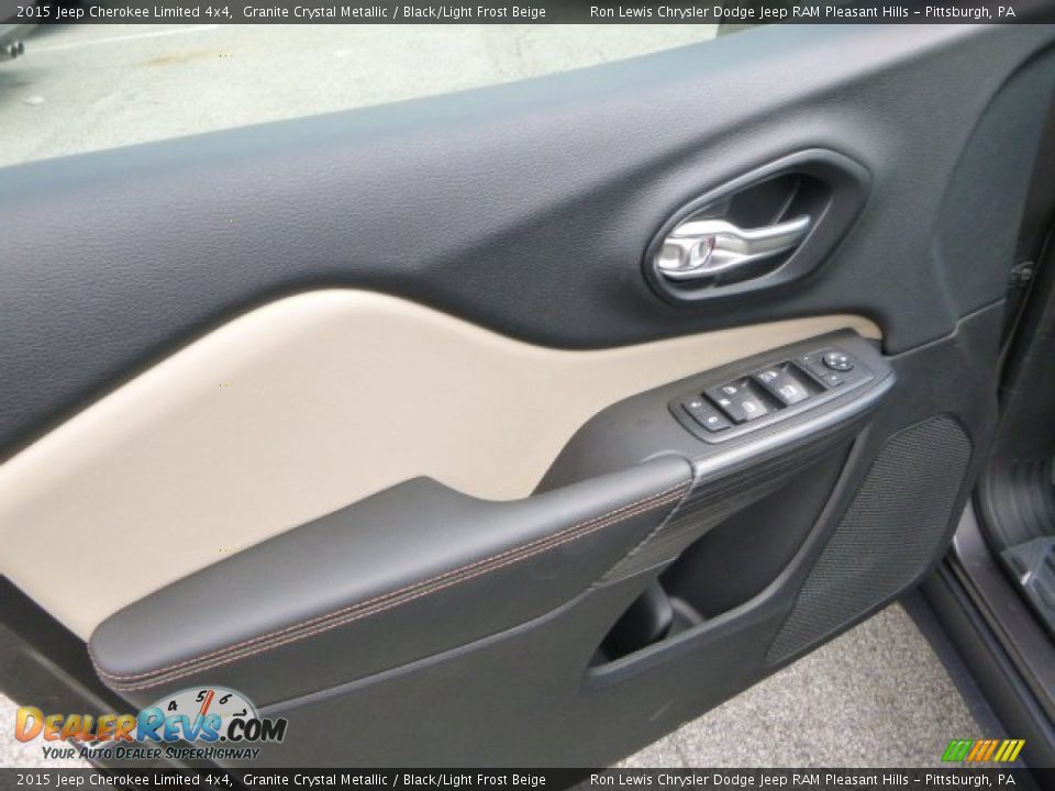 2015 Jeep Cherokee Limited 4x4 Granite Crystal Metallic / Black/Light Frost Beige Photo #14