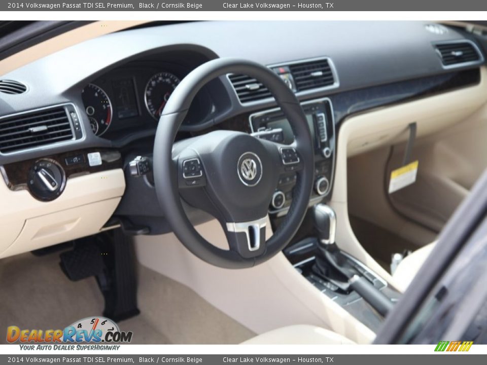 2014 Volkswagen Passat TDI SEL Premium Black / Cornsilk Beige Photo #9