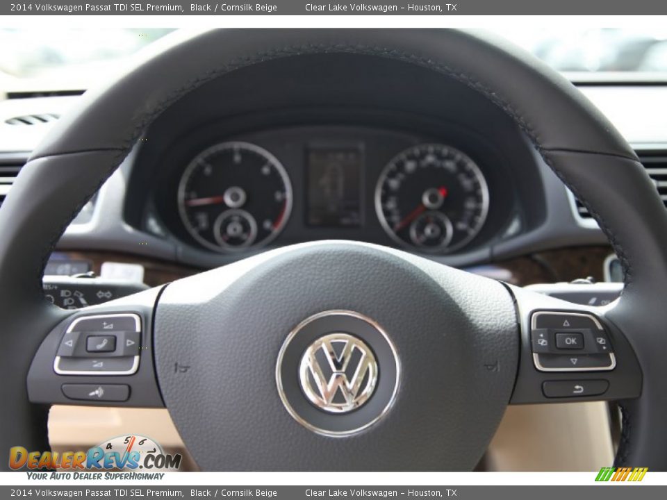 2014 Volkswagen Passat TDI SEL Premium Black / Cornsilk Beige Photo #17