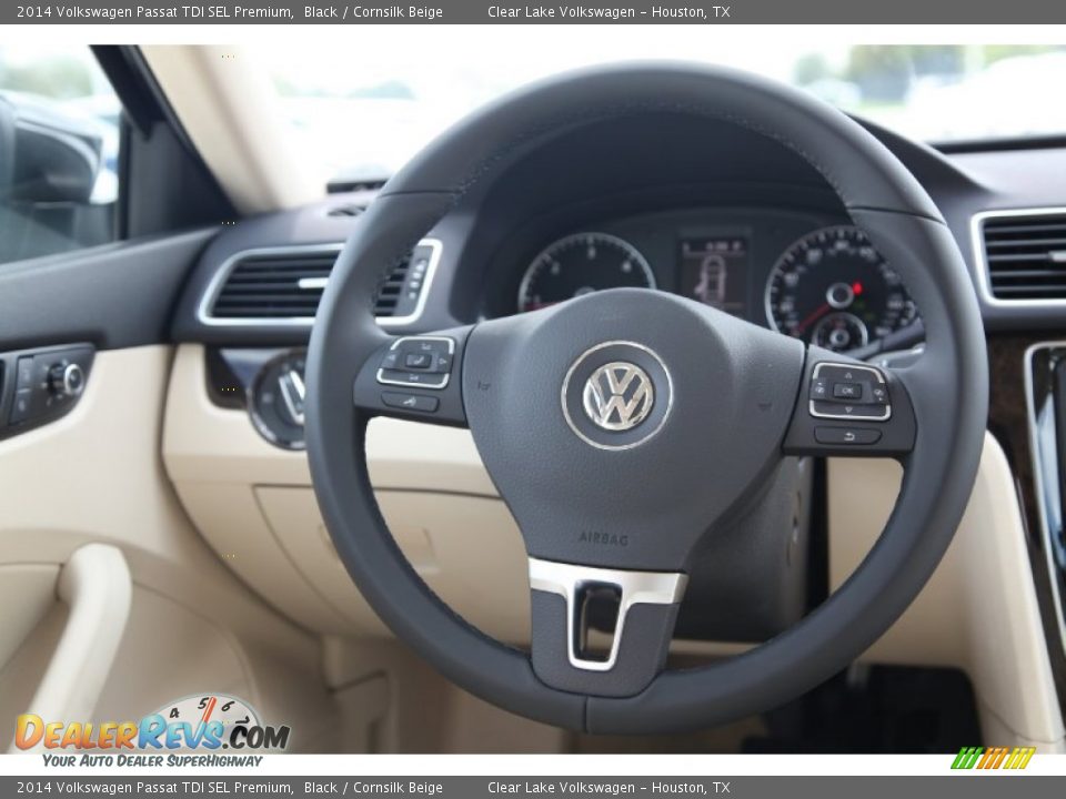2014 Volkswagen Passat TDI SEL Premium Black / Cornsilk Beige Photo #25