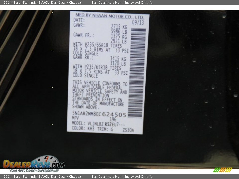 2014 Nissan Pathfinder S AWD Dark Slate / Charcoal Photo #26