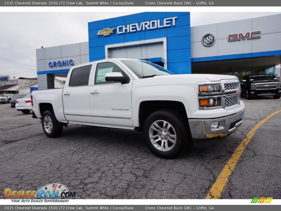 2015 Chevrolet Silverado 1500 LTZ Crew Cab Summit White / Cocoa/Dune Photo #1