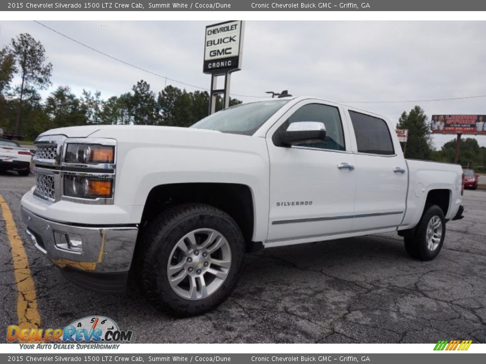 2015 Chevrolet Silverado 1500 LTZ Crew Cab Summit White / Cocoa/Dune Photo #3