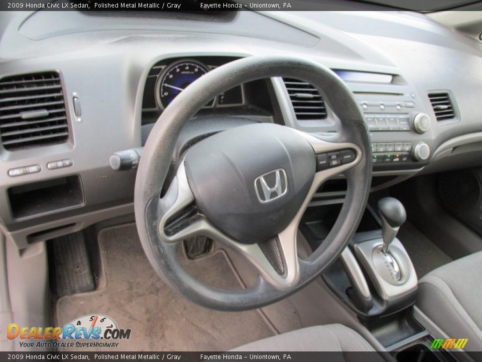 2009 Honda Civic LX Sedan Polished Metal Metallic / Gray Photo #10