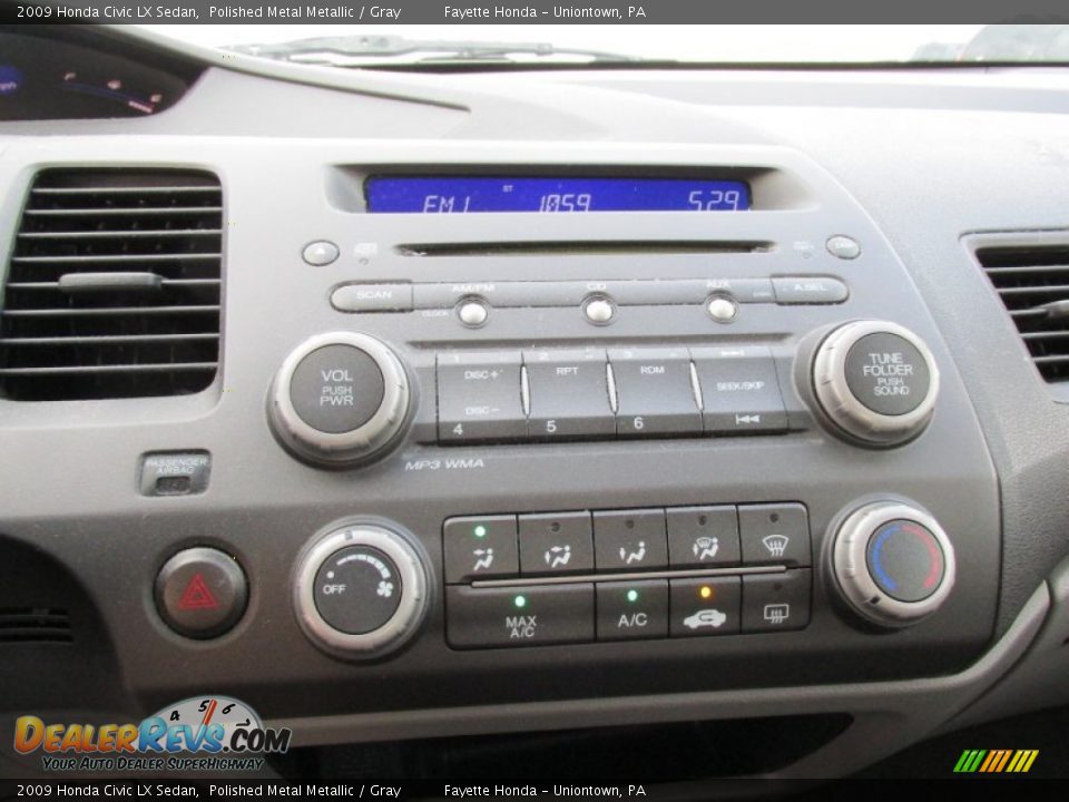 2009 Honda Civic LX Sedan Polished Metal Metallic / Gray Photo #12