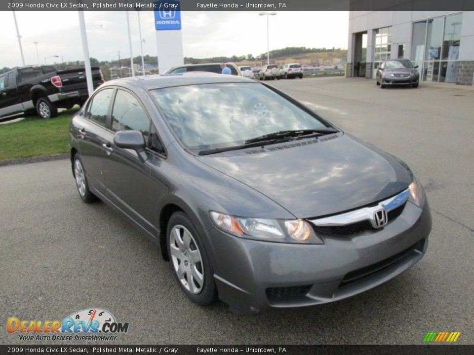 2009 Honda Civic LX Sedan Polished Metal Metallic / Gray Photo #17