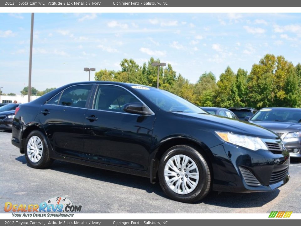 2012 Toyota Camry L Attitude Black Metallic / Ivory Photo #1