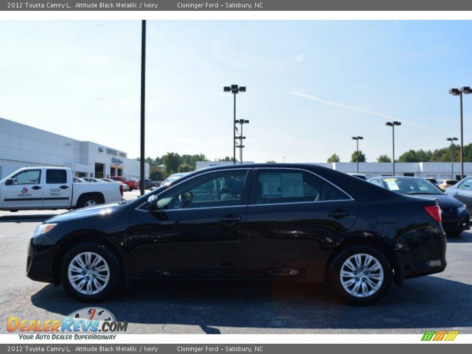2012 Toyota Camry L Attitude Black Metallic / Ivory Photo #6