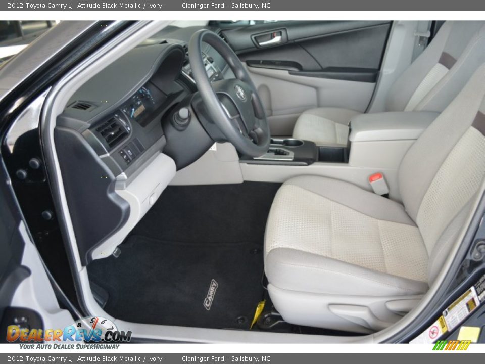2012 Toyota Camry L Attitude Black Metallic / Ivory Photo #9