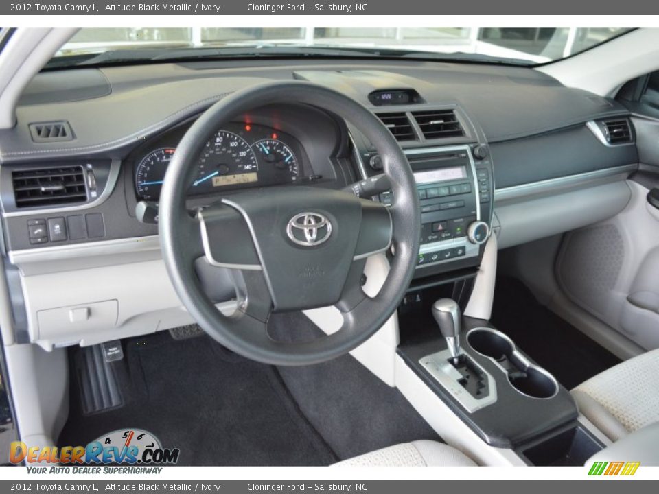 2012 Toyota Camry L Attitude Black Metallic / Ivory Photo #10